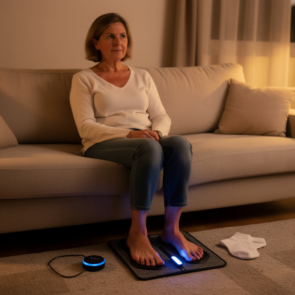 VeinFlow Pro — femme utilisant le dispositif